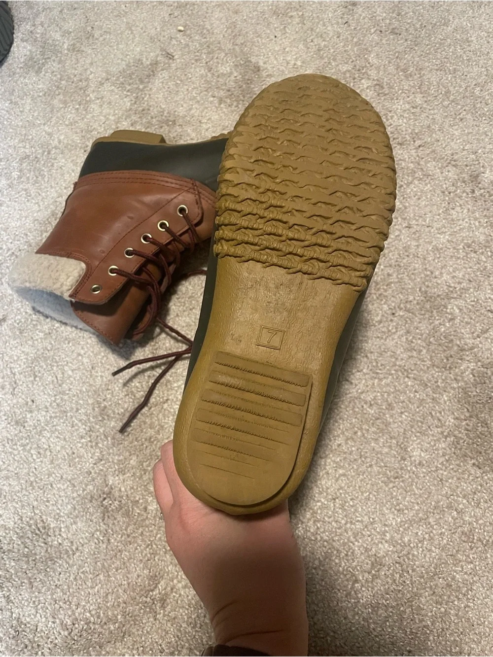 Women’s Insulated Brown & Olive Winter Duck Boots
